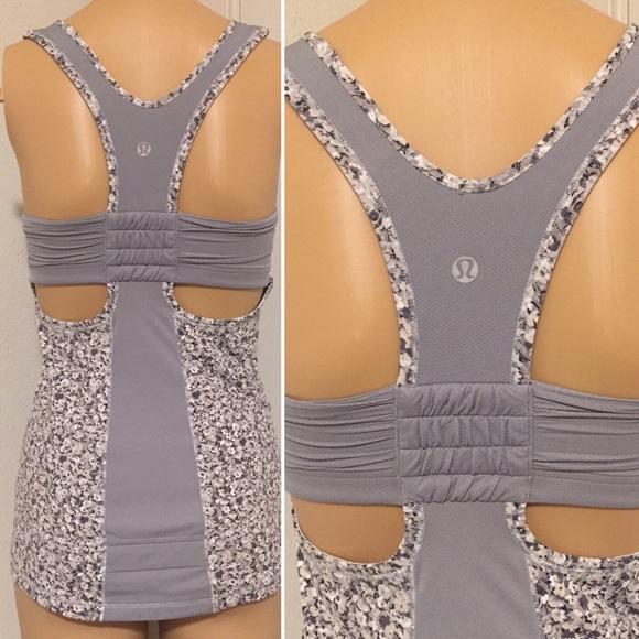 Lululemon Gray Floral Turbo Tank - Picture 6 of 8